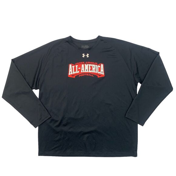 Under Armour All America Football Sweatshirt Mens 2XL XXL Black Crew Lightweight - Picture 1 of 12